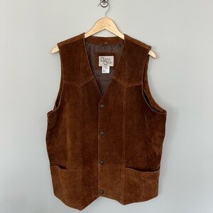 Vintage Cripple Creek Western Suede Vest - Men’s L Tall